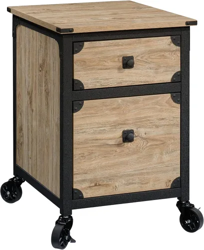 Vista 12 de Sauder Steel River File Pedestal, L: 20.87" x W: 23.86" x H: 26.58", Acabado en Roble Carbono Roble de carbono