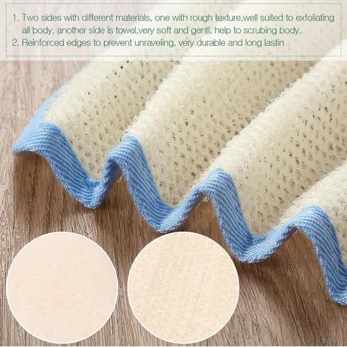 Vista 5 de Tatuo Paquete de 10 paños de lavado exfoliantes para cuerpo y cara, exfoliante de baño de tejido suave, toalla de baño exfoliante para eliminar