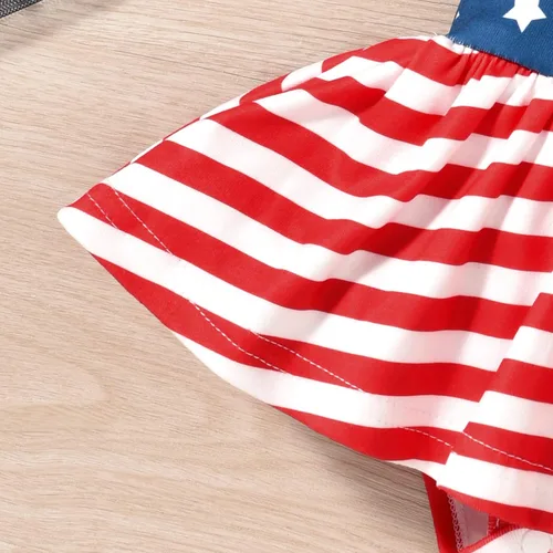 Vista 6 de Aalizzwell Vestido tipo body para bebé recién nacido Bandera estadounidense