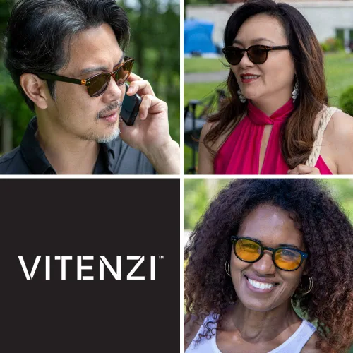 Vista 6 de VITENZI Gafas de sol bifocales para hombre y mujer Gafas redondas de lectura con tinte solar con lectores - Lucca