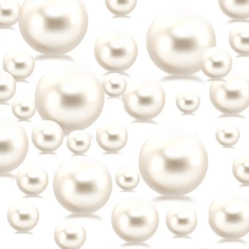 Vista 5 de 200 piezas de cuentas de perlas de relleno de jarrón negro y blanco para centros de mesa, jarrones, perlas sin agujero de imitación de pulido
