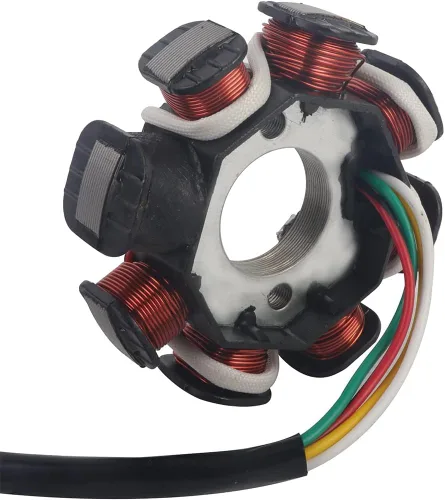 Vista 3 de Magneto Estator de encendido 5 cables AC 8 polos GY6 motor 49cc 50cc 80cc 100cc 125cc 150cc 139QMB 147QMD 152QMI 157QMJ Scooter ciclomotor ATV Sunl