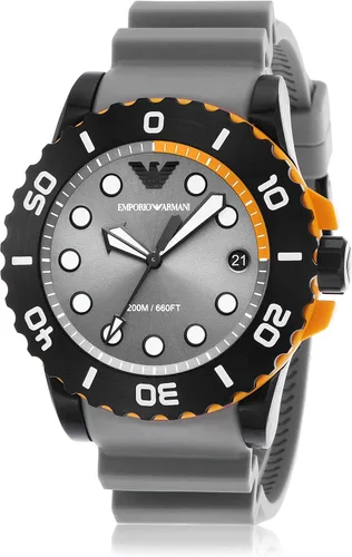 Vista 2 de Emporio Armani Men's Three-Hand Date Polyurethane Watch