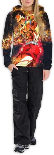 Vista 4 de HARIBHAKT Anime Baki The Grappler Baki Hanma - Sudadera con capucha para mujer