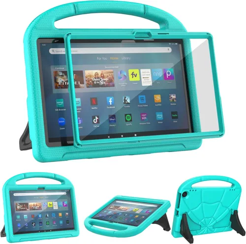 Vista 9 de Funda para tablet Amazon Fire Max 11 para niños (13ª generación, versión 2023), ligera, a prueba de golpes, con asa y soporte para tablet Kindle Azul