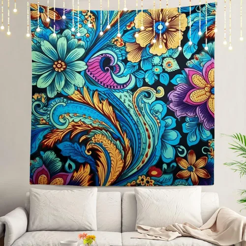 Vista 44 de Shrahala Circles Tapestry, Abstract Art With Various Circles Wall Hanging Hd Print Polyester Backdrop For Dorm Room Bedroom 30 X 40 In