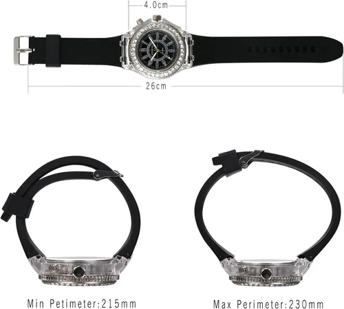 Vista 2 de Lancardo Laides - Reloj divertido de 7 colores con bisel de diamantes de imitación brillantes