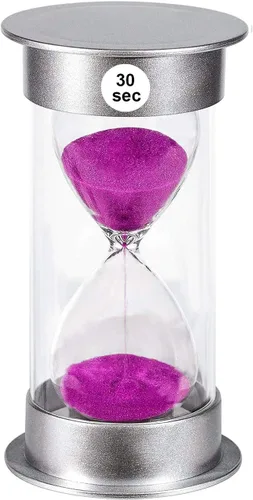 Vista 22 de Temporizador de arena de 1 minuto, reloj de arena de plástico de 1 minuto, reloj de arena pequeño de un minuto, temporizador de cristal de arena Azul