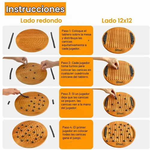 Vista 2 de Juego de ajedrez magnético, juego de mesa de madera dura de doble cara con 30 bolas magnéticas, desarrolla inteligencia, ejercicio cerebral