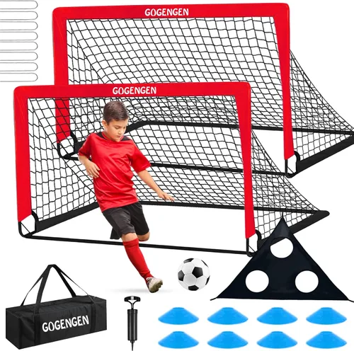 Vista 7 de Soccer Goal, 2 of 6x4 Soccer Goals for Backyard with Soccer Net, Soccer Ball, Target, Cones, Soccer Training Equipment for Toddler Kids Youth