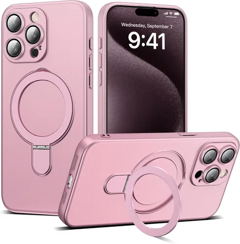 Vista 131 de Funda compatible con iPhone 12 con soporte de anillo magnético invisible [compatible con Mag-Safe] [Protector completo de lente de cámara] Funda