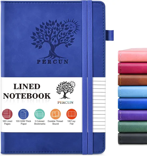Vista 29 de PERCUN Diario en blanco para hombres y mujeres, 160 páginas en blanco para escribir, dibujar, cuaderno de bocetos, cuaderno de bocetos de cuero