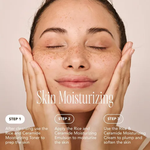 Vista 5 de The Face Shop Emulsión Hidratante de Ceramidas de Arroz - Extracto de Arroz - Loción Facial Ligera - Iluminadora - Hidratante que Combate