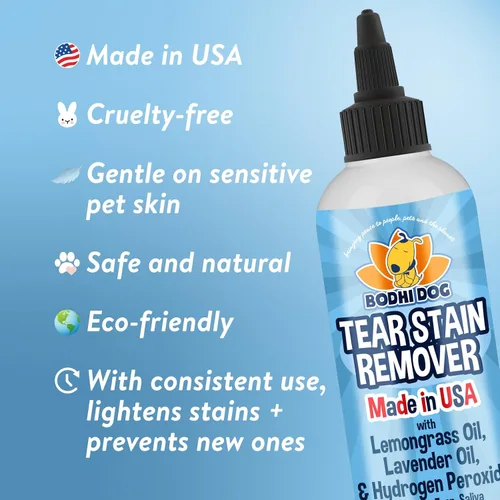 Vista 5 de Bodhi Dog Peines quitamanchas y quitamanchas de lágrimas – Elimina suavemente las manchas y la suciedad de los ojos de las mascotas – Seguro y suave