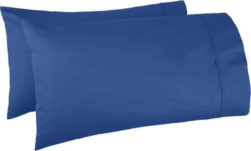 Vista 6 de Amazon Basics Juego de 2 fundas de almohada de 400 hilos, 100 % algodón, suaves, tejido satinado, resistentes a las arrugas, tamaño estándar, 20 x