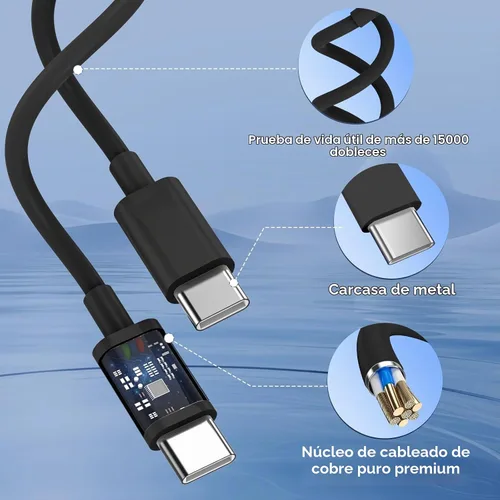 Vista 7 de Cargador para iPhone 17/16/15 Pro/Pro Max, cargador de pared USB-C de doble puerto con PD 40 W y carga rápida QC 20 W, cable USB-C de 10 pies