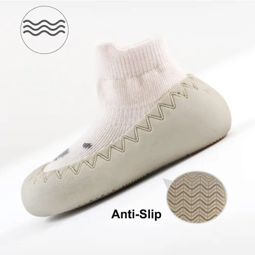 Vista 5 de Exegawe Zapatos de calcetín de bebé para niños pequeños, suela de goma suave, antideslizante, para niños y niñas, primer caminar