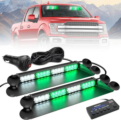 Vista 24 de Nilight 16LED Amber Dash Strobe Light Cigarette Lighter Plug Ámbar