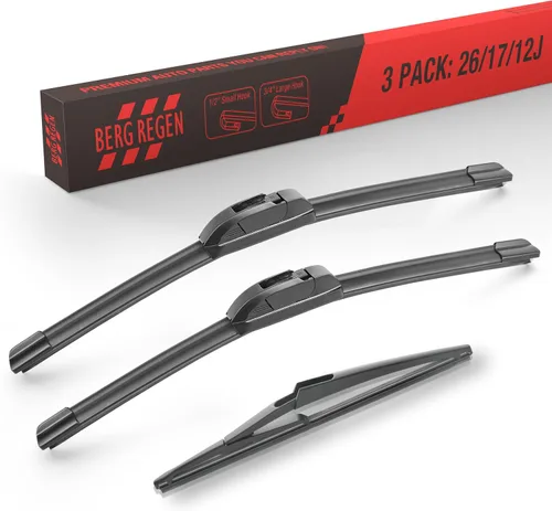 Vista 60 de BERG REGEN Escobillas limpiaparabrisas de 15"+15" con escobilla trasera de 13" - Juego de repuesto automotriz para Jeep Wrangler JK 2008 2009 2010