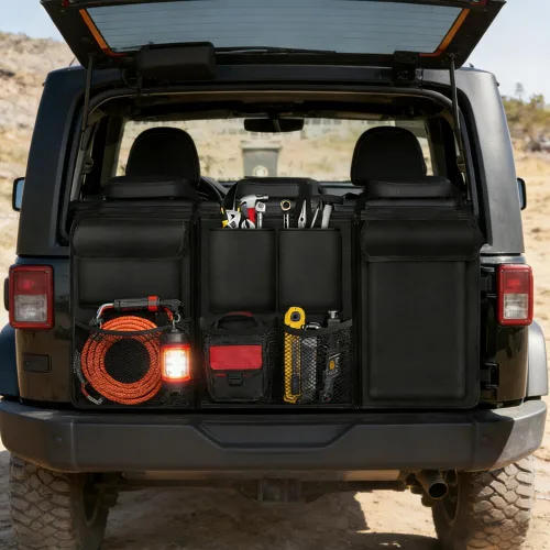 Vista 6 de Organizador de maletero CYTJ, organizador colgante desmontable para el asiento trasero del coche con 7 grandes bolsillos de almacenamiento