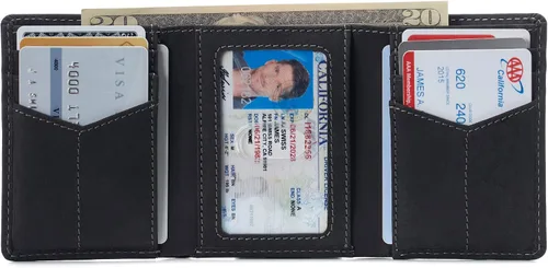 Vista 2 de Alpine Swiss Leon - Cartera de piel de vacuno para hombre con RFID viene en una caja de regalo