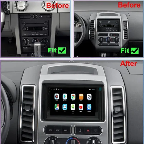 Vista 2 de PHEZEN Estéreo de coche con pantalla táctil de 7 pulgadas compatible con Ford Edge 2007-2010, Android 13 Doble DIN Radio de coche con Carplay