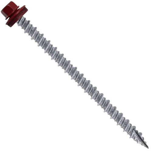 Vista 259 de Tornillos para techos de metal gris ABC 10 x 1 - Cabezal hexagonal - Arandela EPDM - Arandela de arranque automático/roscado - 1 bolsa - 250