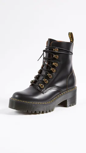 Vista 3 de Dr. Martens Botas Leona de cuero con tacón para mujer