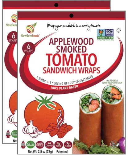 Vista 10 de Apple Kale Sandwich Wraps (Two-Pack) – Gluten-Free, Low-Calorie Wraps Made with Real Fruits & Vegetables – Plant-Based, Non-GMO, Vegan