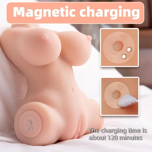 Vista 5 de Torso de Muñeca Sexual Femenina Vibradora, Masturbadores Masculinos Automáticos con Motor de Succión, Vibrador de Bolsillo 3D, Juguetes Sexuales