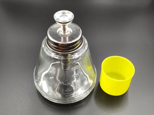 Vista 8 de Botella dispensadora de vidrio transparente vacía de 6.1 fl oz/6 onzas para esmalte de uñas, contenedor de bomba de alcohol recargable con tapa