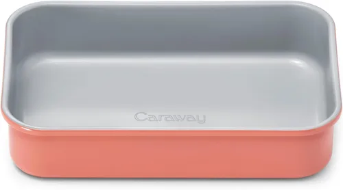 Vista 12 de Caraway Molde rectangular pequeño antiadherente de 9" x 6.5", no tóxico, sin PTFE ni PFOA, núcleo de acero aluminizado, bandeja para hornear