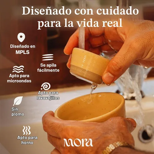 Vista 4 de Mora Micro Ramekins Juego de 4, Moldes de Cerámica para Hornear de 6 oz - Aptos para Microondas, Horno y Lavavajillas - Harvest