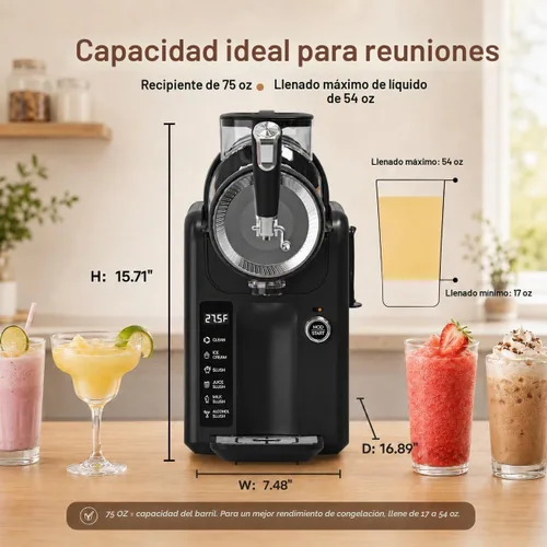 Vista 5 de SYINTAO Máquina de granizado para el hogar, no necesita hielo, máquina de Negro
