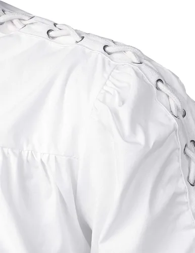 Vista 5 de VATPAVE Camisas renacentistas para hombre, camisetas góticas de pirata para cosplay