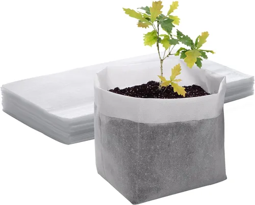 Vista 9 de GREANER 200 bolsas de vivero de plantas, 3.5 x 4.7 pulgadas, bolsas de cultivo de plantas de tela biodegradable no tejida, macetas de plantas