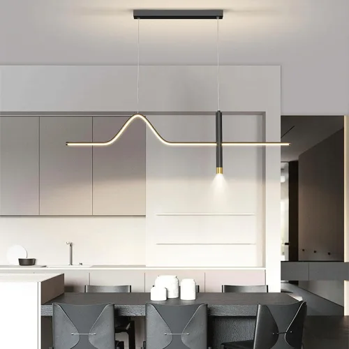 Vista 4 de Modern Simple LED Chandelier, Variable Light Ceiling Lamp Fixture, Chandelier Fixture, Height Adjustable, Used for Kitchen Island Dining Table Above