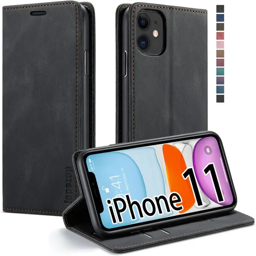 Vista 22 de japezop Funda para iPhone 11 Pro, iPhone 11 Pro funda tipo cartera para mujeres u hombres con [bloqueo RFID] soporte para tarjetas de crédito, funda