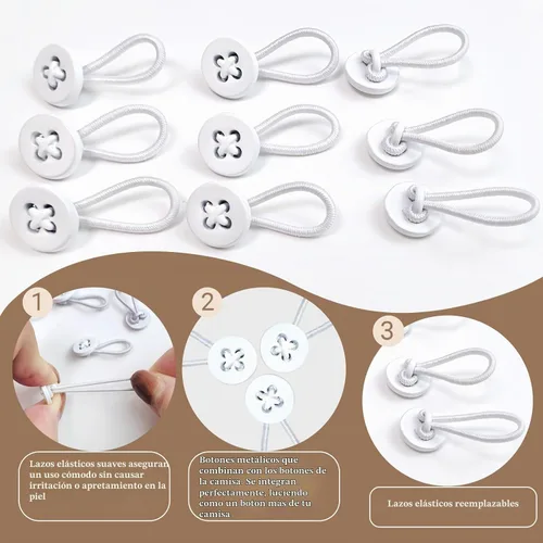 Vista 3 de 9 extensores de cuello para camisas de hombre, extensor de botón para camisas de vestir, extensor de cuello, extensor de cuello elástico suave
