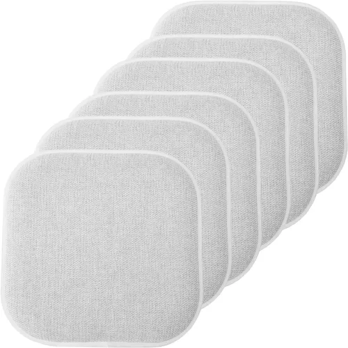 Vista 138 de Sweet Home Collection Cojines de espuma viscoelástica para silla, antideslizantes, diseño de panal de abeja, 16 x 16 pulgadas, paquete de 2