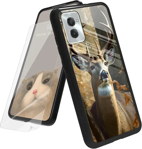 Vista 31 de Funda para Motorola Moto G Play 4G 2024 con protector de pantalla, parte trasera de vidrio templado + funda de silicona suave TPU absorción