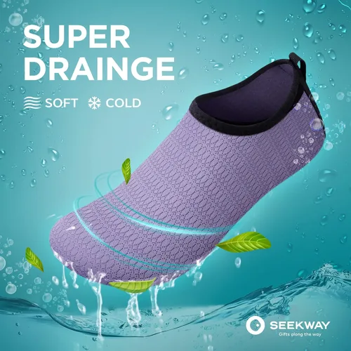 Vista 5 de Seekway - Zapatos de agua para hombres o mujeres adultos, tipo calcetín, de secado rápido, sensación de pie descalzo, ideales para la playa, nadar