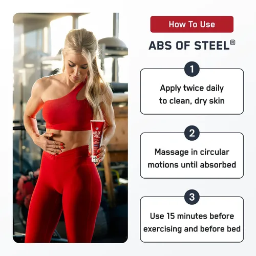 Vista 4 de Crema SteelFit Abdominales de acero, crema de definición máxima con 5% de Coaxel, 8 onzas líquidas