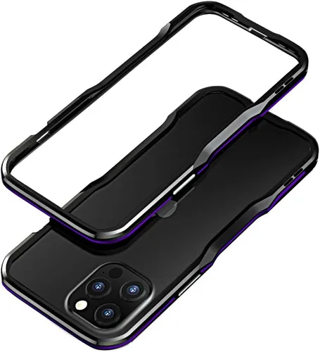 Vista 14 de Parachoques de aluminio compatibles con iPhone 12 Mini de 5.4 PULGADAS, estuche con marco metálico, parachoques delgado de diseño genial y Negro