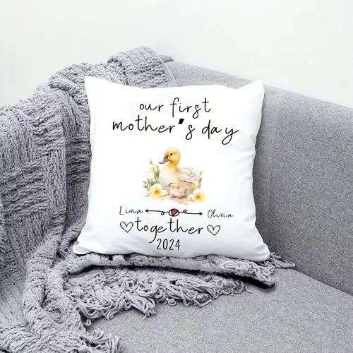 Vista 3 de Duck Mothers Day, Personalised Pillow Case Decor for Home, Present for Mom, Grandmother, for Her