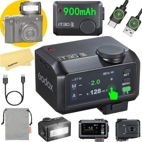 Vista 12 de Godox iT30 Pro N iT30Pro-N TTL Mini cámara flash para Nikon Flash Speedlight Speedlite, maestro y receptor inalámbrico, pantalla táctil a todo