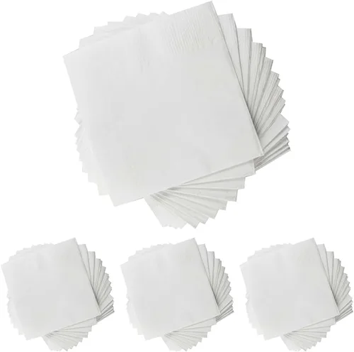 Vista 10 de Servilletas de cóctel blancas de 1 capa - Paquete de 1,000