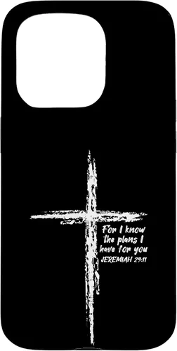 Vista 14 de Cross I Know The Plans Verse Bible Jesus God - Funda de regalo cristiana para iPhone 17