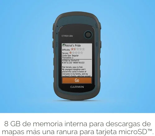Vista 10 de Garmin 010-02256-00 eTrex 22x, navegador GPS de mano resistente, negro/azul marino