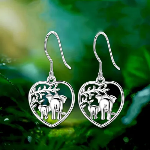 Vista 8 de AEONSLOVE Regalos de elefante para mujer, aretes de elefante de plata de ley 925, joyería de elefante, regalo de elefantes para mujeres, madres